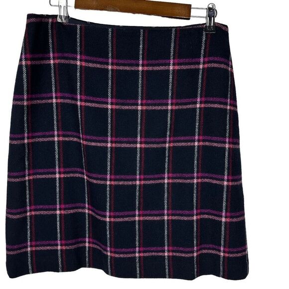 Talbots Womens Navy Plaid Straight Wool Skirt Size 10 - Picture 5 of 6